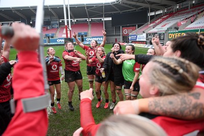 080326 - Brython Thunder v Gwalia Lightning - Celtic Challenge - Brython players celebrate the win at full time