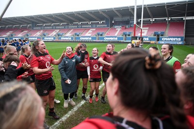 080326 - Brython Thunder v Gwalia Lightning - Celtic Challenge - Brython players celebrate the win at full time
