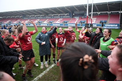 080326 - Brython Thunder v Gwalia Lightning - Celtic Challenge - Brython players celebrate the win at full time