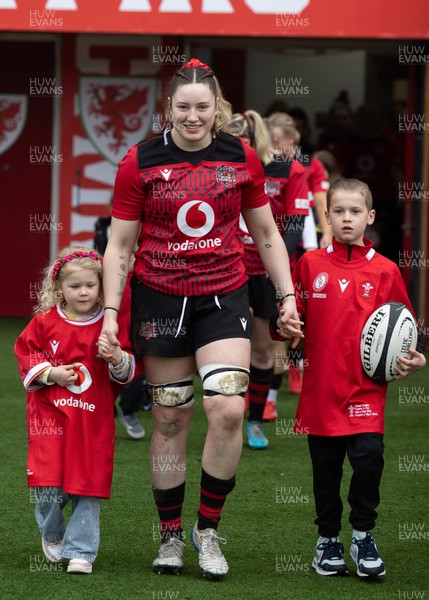 080326 - Brython Thunder v Gwalia Lightning, Celtic Challenge - Gwen Crabb of Brython Thunder leads the team out with  mascots