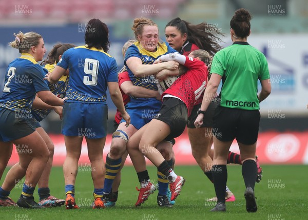 080326 - Brython Thunder v Gwalia Lightning, Celtic Challenge - Abbie Fleming of Gwalia Lightning is held