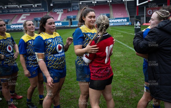 080326 - Brython Thunder v Gwalia Lightning, Celtic Challenge - Players congratulate each other at the end of each match