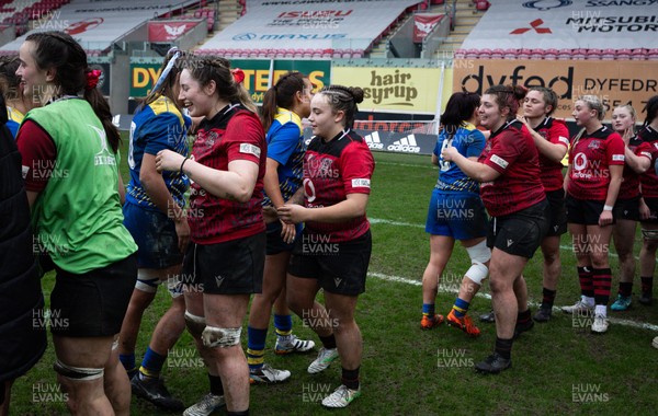 080326 - Brython Thunder v Gwalia Lightning, Celtic Challenge - Players congratulate each other at the end of each match
