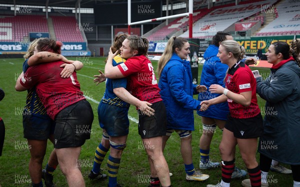 080326 - Brython Thunder v Gwalia Lightning, Celtic Challenge - Players congratulate each other at the end of each match