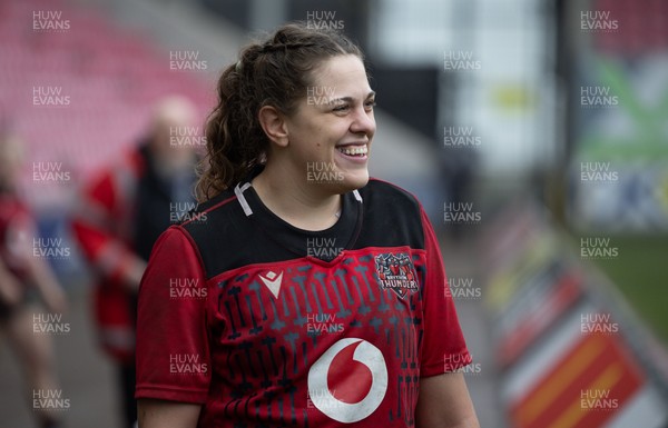 080326 - Brython Thunder v Gwalia Lightning, Celtic Challenge - Natalia John of Brython Thunder at the end of the match