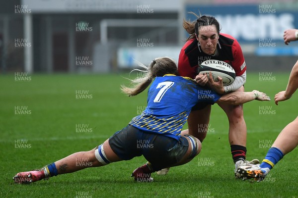 080326 - Brython Thunder v Gwalia Lightning - Celtic Challenge - Courtney Keight of Brython Thunder is challenged by Anwen Owen of Gwalia Lightning