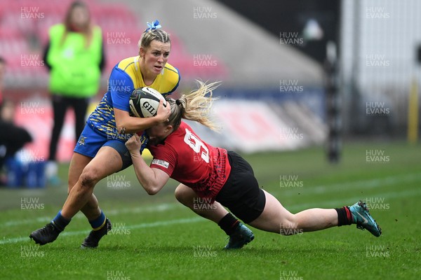 080326 - Brython Thunder v Gwalia Lightning - Celtic Challenge - Courtney Greenway of Gwalia Lightning is challenged by Seren Lockwood of Brython Thunder