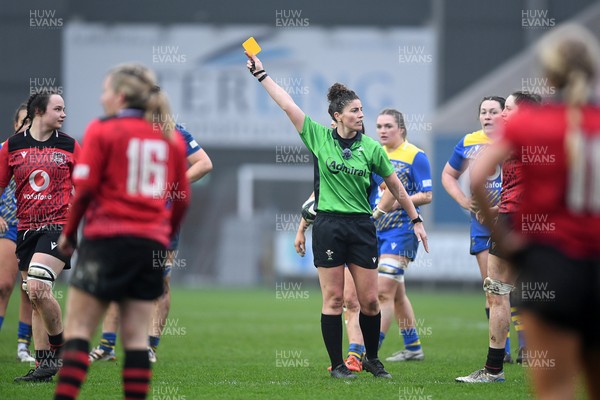 080326 - Brython Thunder v Gwalia Lightning - Celtic Challenge - Jess Rogers of Brython Thunder is shown a yellow card