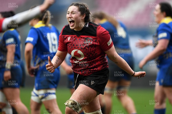 080326 - Brython Thunder v Gwalia Lightning - Celtic Challenge - Gwen Crabb of Brython Thunder celebrates the win at full time