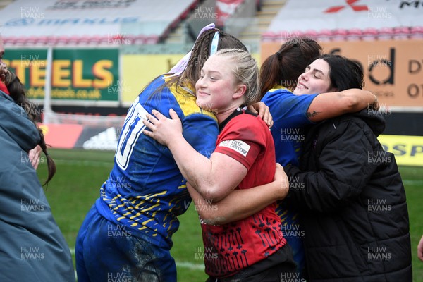 080326 - Brython Thunder v Gwalia Lightning - Celtic Challenge - Seren Lockwood of Brython Thunder and Bryone King of Gwalia Lightning at full time