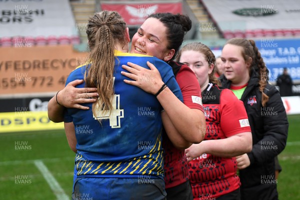 080326 - Brython Thunder v Gwalia Lightning - Celtic Challenge - Brython players are congratulated by Gwalia players at full time
