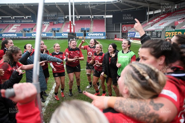 080326 - Brython Thunder v Gwalia Lightning - Celtic Challenge - Brython players celebrate the win at full time
