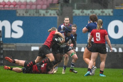 210226 - Brython Thunder v Wolfhounds - Celtic Challenge -  Cliodna Ni Choncobhair moves forward with the ball