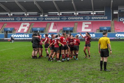 210226 - Brython Thunder v Wolfhounds - Celtic Challenge - Brython players celebrate at the end of the game