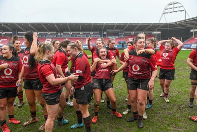 210226 - Brython Thunder v Wolfhounds - Celtic Challenge - Brython players celebrate at the end of the game