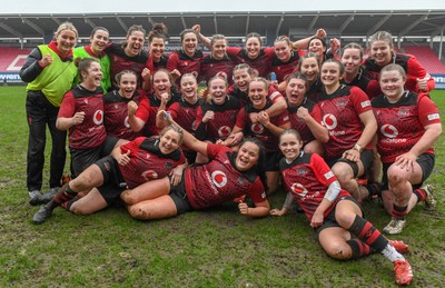 210226 - Brython Thunder v Wolfhounds - Celtic Challenge - Brython players celebrate at the end of the game