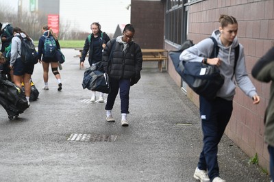 210226 - Brython Thunder v Wolfhounds - Celtic Challenge - Wolfhounds players arrive at Parc y Scarlets for their game against Brython Thunder