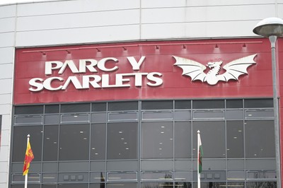 210226 - Brython Thunder v Wolfhounds - Celtic Challenge - General view of Parc y Scarlets in Llanelli