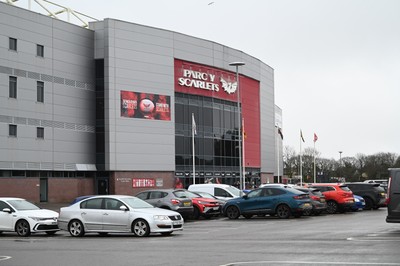 210226 - Brython Thunder v Wolfhounds - Celtic Challenge - General view of Parc y Scarlets in Llanelli