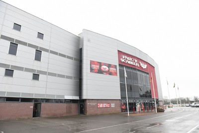 210226 - Brython Thunder v Wolfhounds - Celtic Challenge - General view of Parc y Scarlets