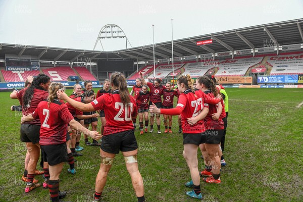 210226 - Brython Thunder v Wolfhounds - Celtic Challenge - Brython players celebrate at the end of the game