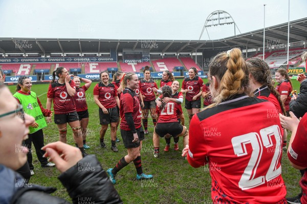 210226 - Brython Thunder v Wolfhounds - Celtic Challenge - Brython players celebrate at the end of the game
