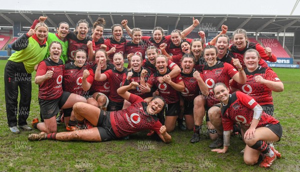 210226 - Brython Thunder v Wolfhounds - Celtic Challenge - Brython players celebrate at the end of the game