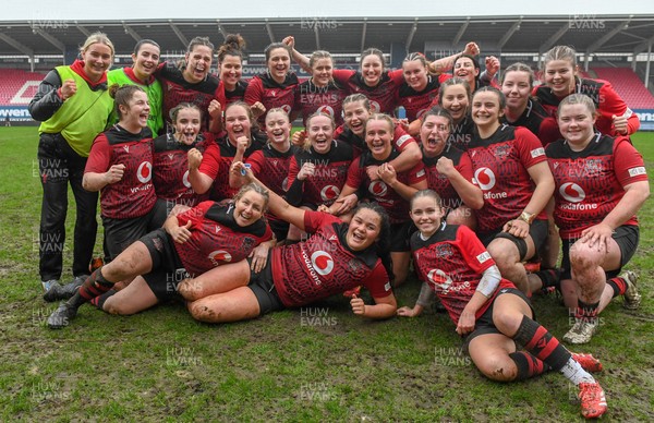 210226 - Brython Thunder v Wolfhounds - Celtic Challenge - Brython players celebrate at the end of the game