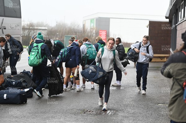 210226 - Brython Thunder v Wolfhounds - Celtic Challenge - Wolfhounds players arrive at Parc y Scarlets for their game against Brython Thunder