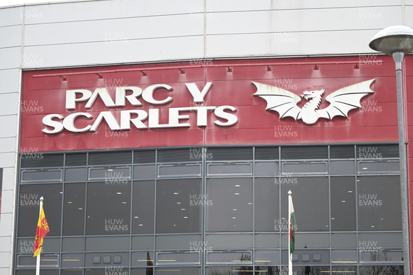 210226 - Brython Thunder v Wolfhounds - Celtic Challenge - General view of Parc y Scarlets in Llanelli