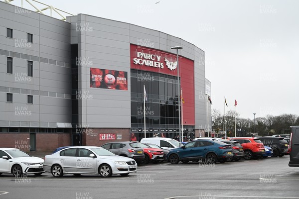 210226 - Brython Thunder v Wolfhounds - Celtic Challenge - General view of Parc y Scarlets in Llanelli
