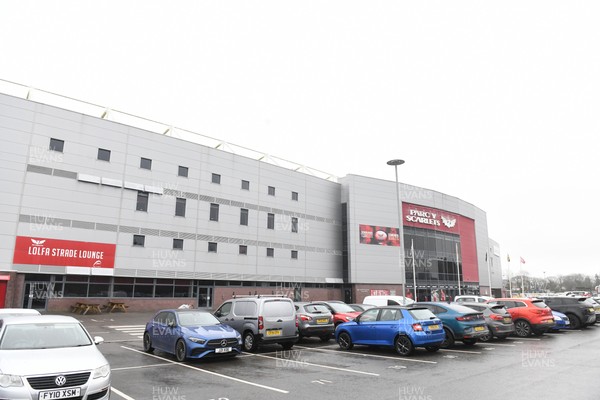 210226 - Brython Thunder v Wolfhounds - Celtic Challenge - General view of Parc y Scarlets