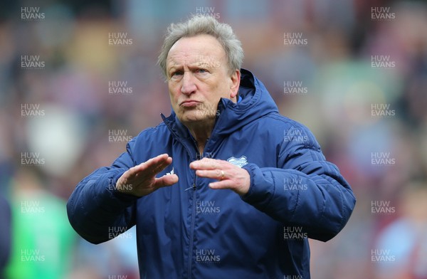 130419 - Burnley v Cardiff City - Premier League -  Manager Neil Warnock of Cardiff looks dejected at the end of the game