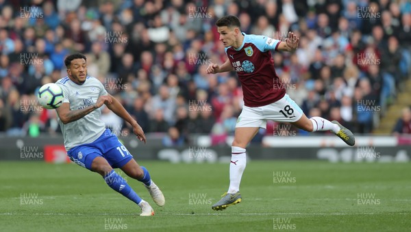 130419 - Burnley v Cardiff City - Premier League -  Jonathan Walters of Burnley and Greg Cunningham of Cardiff