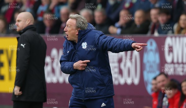 130419 - Burnley v Cardiff City - Premier League -  Manager Neil Warnock of Cardiff shows frustration on the sidelines as he watches 2 penalty appeals turned down
