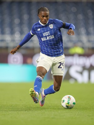 230925 - Burnley v Cardiff City - Carabao Cup Third Round - Tanaswa Nyakuhwa of Cardiff