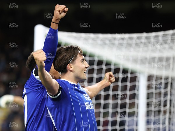 230925 - Burnley v Cardiff City - Carabao Cup Third Round - Joel Colwill of Cardiff puts the ball in the net for the 1st goal of the match…cele
