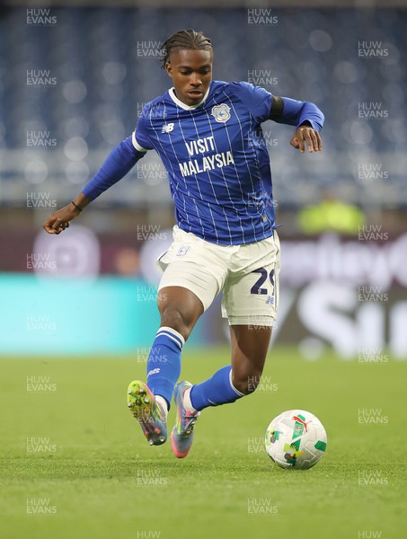 230925 - Burnley v Cardiff City - Carabao Cup Third Round - Tanaswa Nyakuhwa of Cardiff