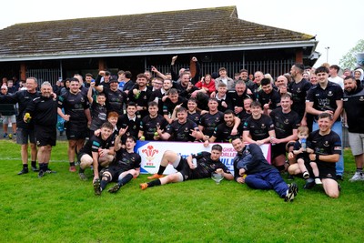 020526 - Burry Port v Tenby United - Admiral National League 1 West - Burry Port celebrate winning the league