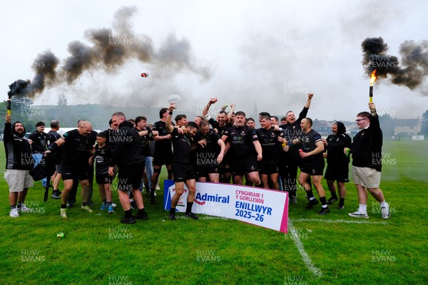 020526 - Burry Port v Tenby United - Admiral National League 1 West - Burry Port celebrate winning the league