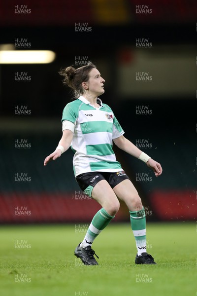 010423 - Burry Port v Whitland - WRU Women’s National Plate Final - Whitlands Mari Griffiths watches her kick 