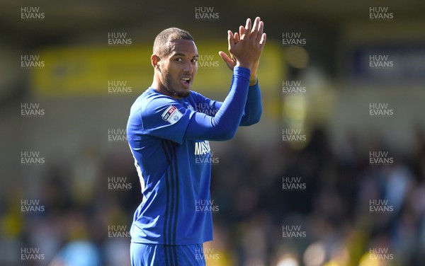 050817 - Burton Albion v Cardiff City - SkyBet Championship - Kenneth Zohore of Cardiff City celebrates at the end of the game