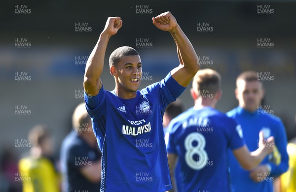 050817 - Burton Albion v Cardiff City - SkyBet Championship - Lee Peltier of Cardiff City celebrates at the end of the game