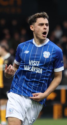 310126 - Burton Albion v Cardiff City - Sky Bet League 1 - Alex Robertson of Cardiff celebrates towards home crowd