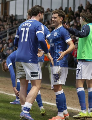 310126 - Burton Albion v Cardiff City - Sky Bet League 1 - Alex Robertson of Cardiff celebrates 2nd goal with Ollie Tanner of Cardiff