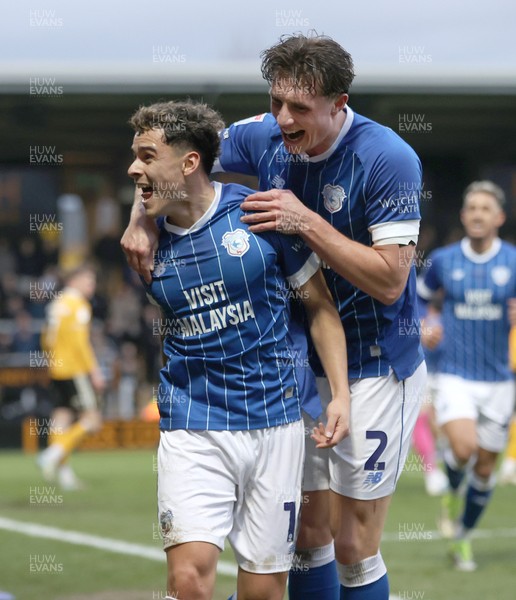 310126 - Burton Albion v Cardiff City - Sky Bet League 1 - Alex Robertson of Cardiff celebrates 2nd goal with Will Fish of Cardiff