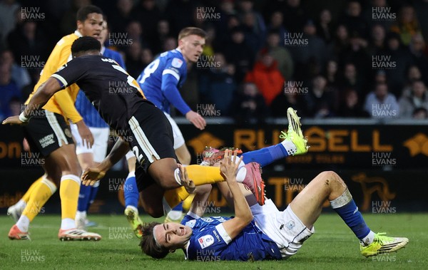 310126 - Burton Albion v Cardiff City - Sky Bet League 1 - Joel Colwill of Cardiff is upset by Udoka Godwin-Malife of Burton Albion