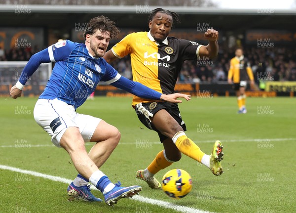 310126 - Burton Albion v Cardiff City - Sky Bet League 1 - Ollie Tanner of Cardiff and Sebastian Revan of Burton Albion