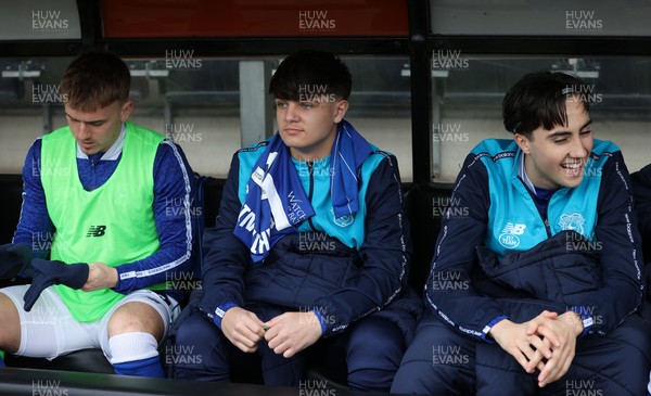 310126 - Burton Albion v Cardiff City - Sky Bet League 1 - Rob Tankiewicz of Cardiff on subs bench with Joel Colwill of Cardiff and Cian Ashford of Cardiff