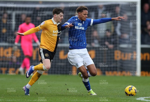 310126 - Burton Albion v Cardiff City - Sky Bet League 1 - Omari Kellyman of Cardiff and Dylan Williams of Burton Albion